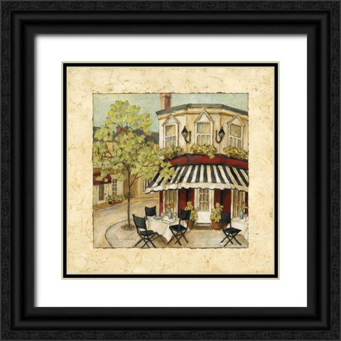 Corner Cafe II Black Ornate Wood Framed Art Print with Double Matting by Olson, Charlene