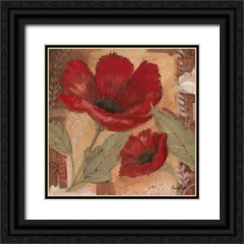 Amapola Roja I Black Ornate Wood Framed Art Print with Double Matting by Luer, Pamela