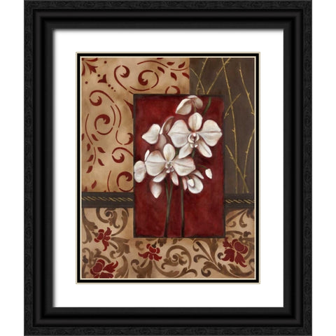 Stylized Orchid II Black Ornate Wood Framed Art Print with Double Matting by Robinson, Carol