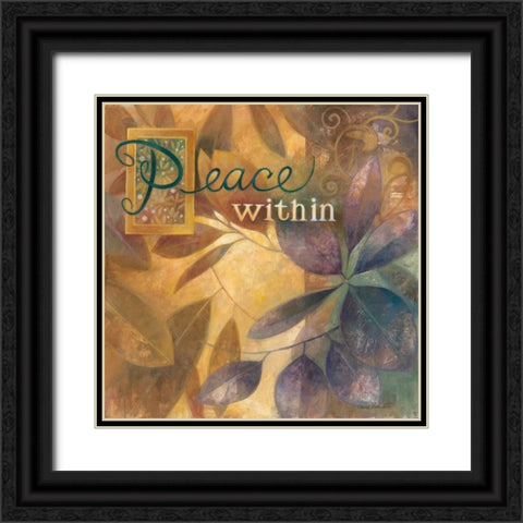 Peace Black Ornate Wood Framed Art Print with Double Matting by Vollherbst-Lane, Elaine