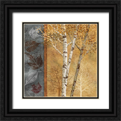 Birch Trees in Autumn I Black Ornate Wood Framed Art Print with Double Matting by Knutsen, Conrad
