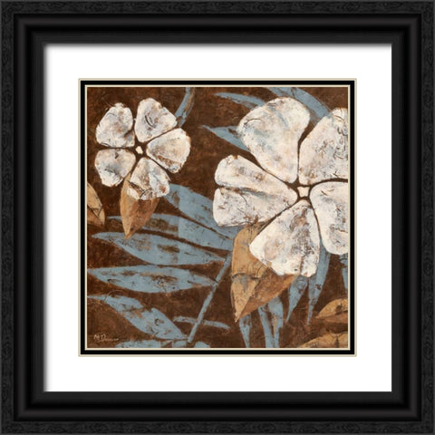 Flwers on Chocolate II Black Ornate Wood Framed Art Print with Double Matting by Donovan, Maria
