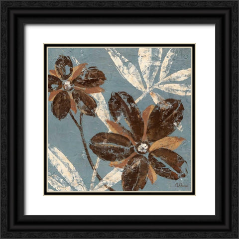 Flowers on Denim III Black Ornate Wood Framed Art Print with Double Matting by Donovan, Maria