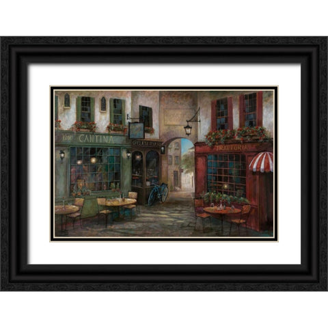 Courtyard Ambiance Black Ornate Wood Framed Art Print with Double Matting by Manning, Ruane