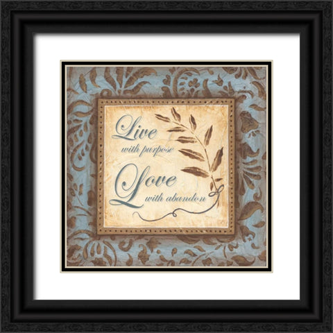 Live Love Black Ornate Wood Framed Art Print with Double Matting by Tava Studios