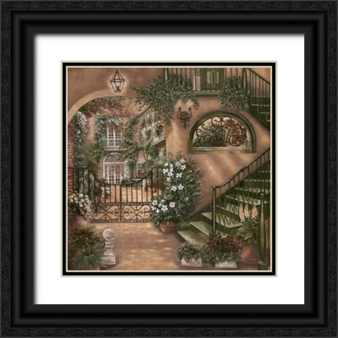 Nolas Courtyard II Black Ornate Wood Framed Art Print with Double Matting by Brown, Betsy