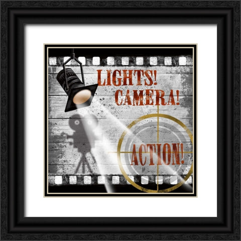 Lights-Camera Black Ornate Wood Framed Art Print with Double Matting by Knutsen, Conrad