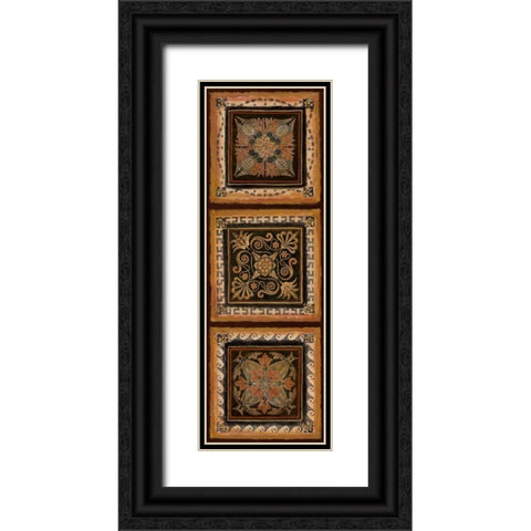 Folk Art Panel II Black Ornate Wood Framed Art Print with Double Matting by Tava Studios