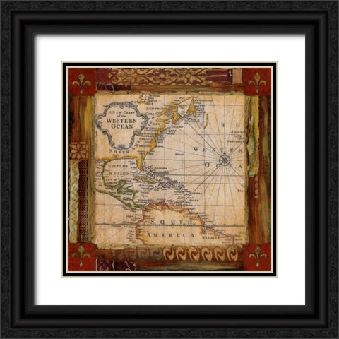 Corners of the Earth Black Ornate Wood Framed Art Print with Double Matting by Tava Studios