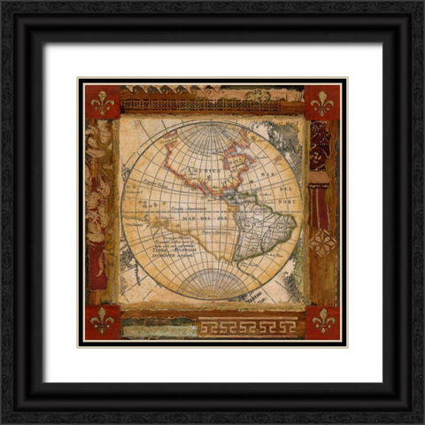 Corners of the Earth Black Ornate Wood Framed Art Print with Double Matting by Tava Studios