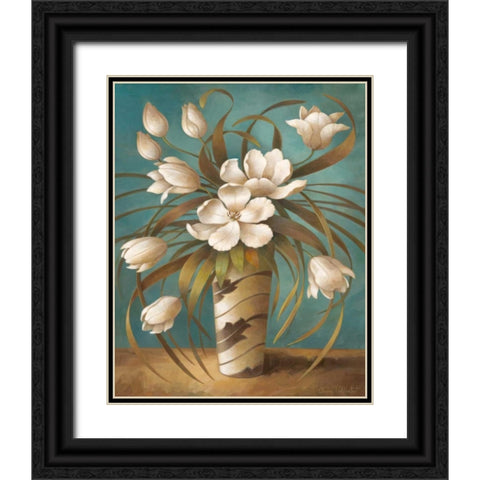 Vision in White I Black Ornate Wood Framed Art Print with Double Matting by Vollherbst-Lane, Elaine