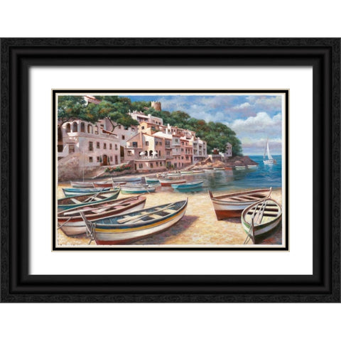 Bella Mattina I Black Ornate Wood Framed Art Print with Double Matting by Chiu, T.C.