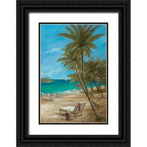 Relaxing Interlude Black Ornate Wood Framed Art Print with Double Matting by Manning, Ruane