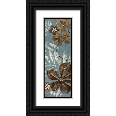 Denim Garden I Black Ornate Wood Framed Art Print with Double Matting by Donovan, Maria