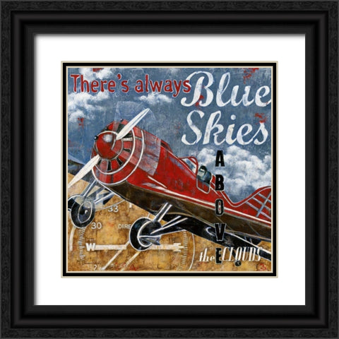 Blue Skies Black Ornate Wood Framed Art Print with Double Matting by Donovan, Maria