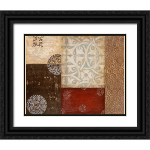 Twilight Abstract II Black Ornate Wood Framed Art Print with Double Matting by Tava Studios