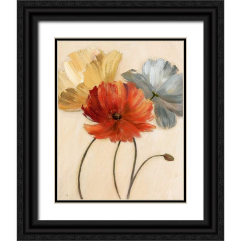 Poppy Palette I Black Ornate Wood Framed Art Print with Double Matting by Nan