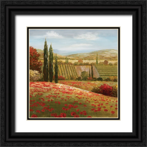 Tuscan Cypress I Black Ornate Wood Framed Art Print with Double Matting by Nan