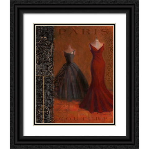 Couture I Black Ornate Wood Framed Art Print with Double Matting by Hartmann, Lisa