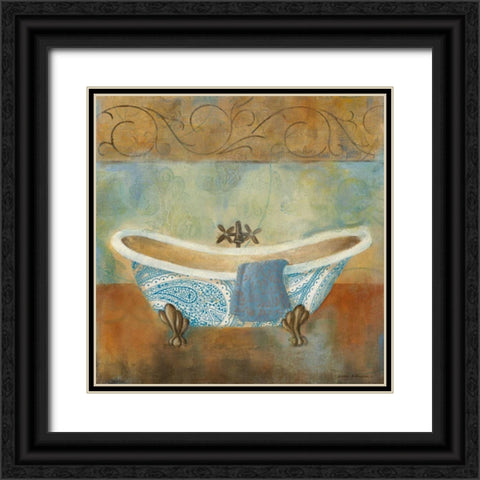 Paisley Bath II Black Ornate Wood Framed Art Print with Double Matting by Robinson, Carol