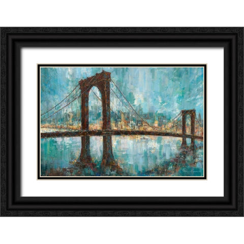 Manhattan Memories Black Ornate Wood Framed Art Print with Double Matting by Manning, Ruane