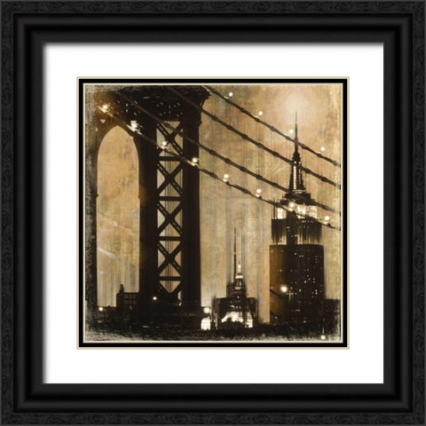 New York Aglow Black Ornate Wood Framed Art Print with Double Matting by Donovan, Kelly