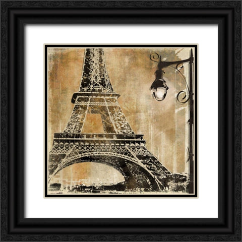 Paris Aglow Black Ornate Wood Framed Art Print with Double Matting by Donovan, Kelly