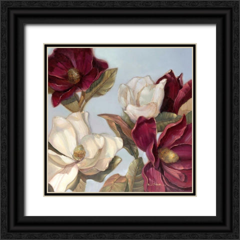 Magnolia Black Ornate Wood Framed Art Print with Double Matting by Mathenia, Paul
