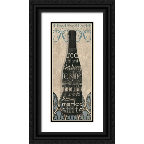 Wine Collection II Black Ornate Wood Framed Art Print with Double Matting by Robinson, Carol