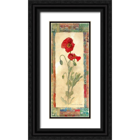 Poppy Montage Black Ornate Wood Framed Art Print with Double Matting by Olson, Charlene