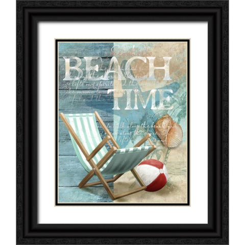 Beach Time Black Ornate Wood Framed Art Print with Double Matting by Knutsen, Conrad