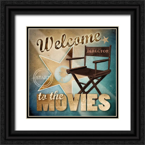 Welcome ToThe Movies Black Ornate Wood Framed Art Print with Double Matting by Knutsen, Conrad
