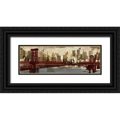 To New York Black Ornate Wood Framed Art Print with Double Matting by Mosher, Kyle