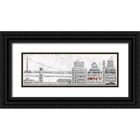 New York City Black Ornate Wood Framed Art Print with Double Matting by Craven, Katrina