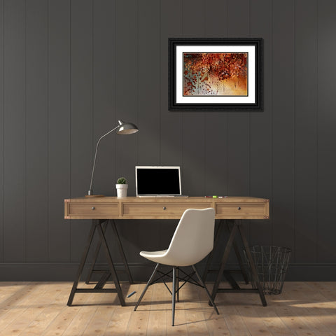 Cascading Leaves Black Ornate Wood Framed Art Print with Double Matting by Knutsen, Conrad