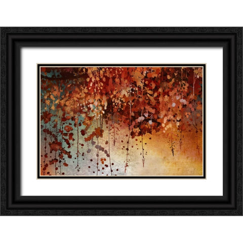 Cascading Leaves Black Ornate Wood Framed Art Print with Double Matting by Knutsen, Conrad