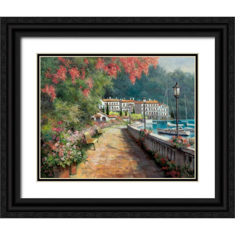 Morning Stroll Black Ornate Wood Framed Art Print with Double Matting by Chiu, T.C.