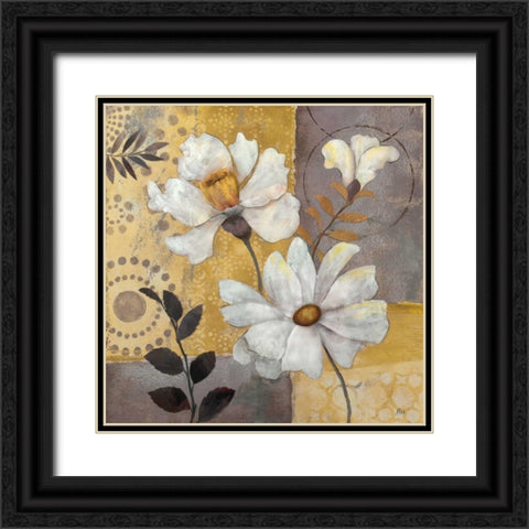 Junes Blooms II Black Ornate Wood Framed Art Print with Double Matting by Nan