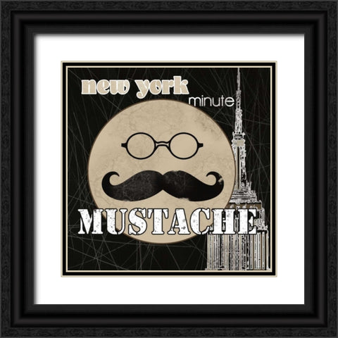 NY Minute Mustache Black Ornate Wood Framed Art Print with Double Matting by Robinson, Carol