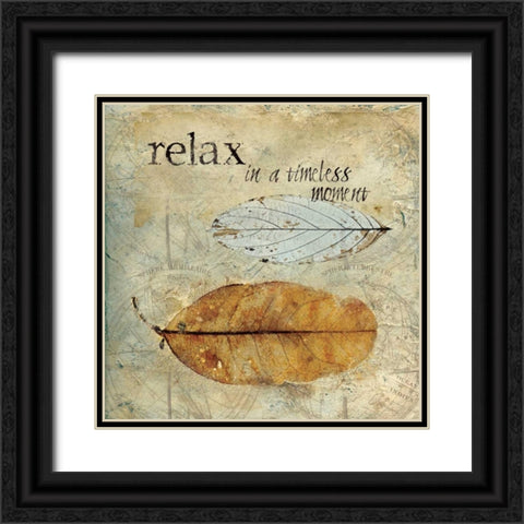 Relax Black Ornate Wood Framed Art Print with Double Matting by Robinson, Carol