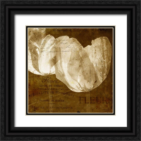 Tulip Black Ornate Wood Framed Art Print with Double Matting by Craven, Katrina