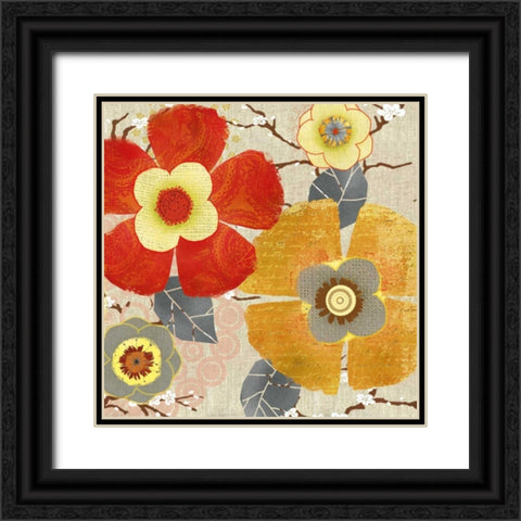 Splash Of SpringIII Black Ornate Wood Framed Art Print with Double Matting by Robinson, Carol