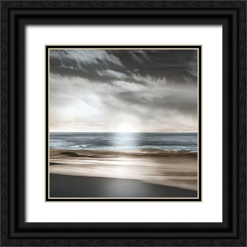 Blue Sea Black Ornate Wood Framed Art Print with Double Matting by Calascibetta, Mike