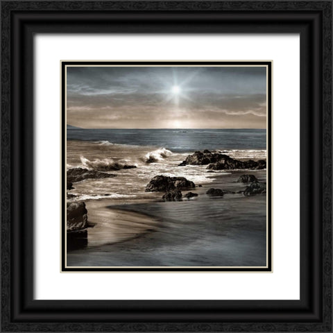 Blue Sea Black Ornate Wood Framed Art Print with Double Matting by Calascibetta, Mike