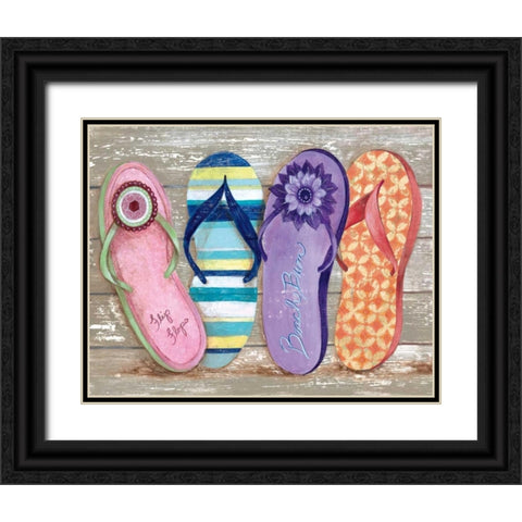 Beach Bum II Black Ornate Wood Framed Art Print with Double Matting by Tava Studios