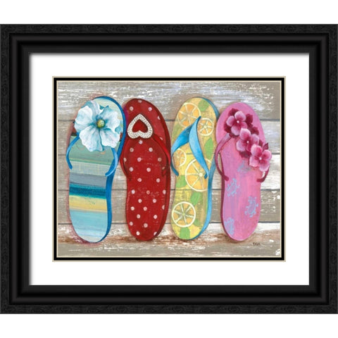 Beach Bum III Black Ornate Wood Framed Art Print with Double Matting by Tava Studios