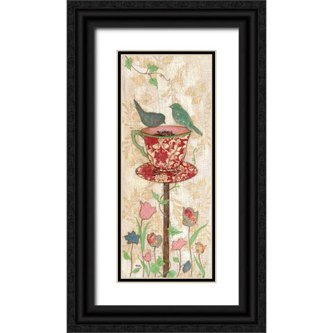 Garden Party I Black Ornate Wood Framed Art Print with Double Matting by Tava Studios