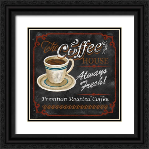 The Coffee House Black Ornate Wood Framed Art Print with Double Matting by Knutsen, Conrad