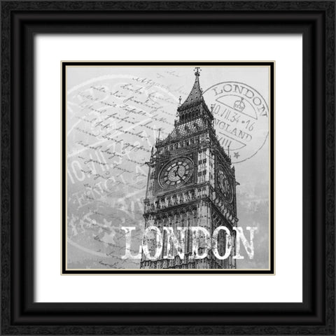 London Black Ornate Wood Framed Art Print with Double Matting by Knutsen, Conrad