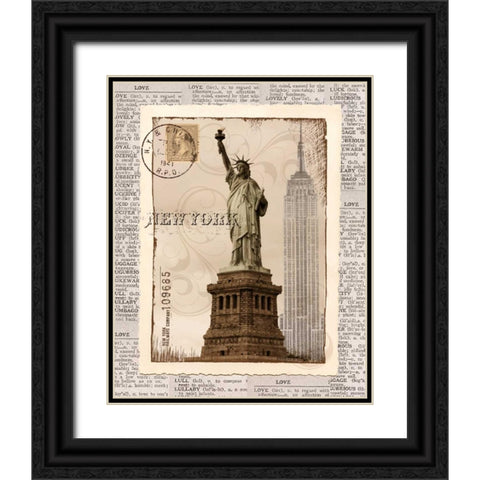 New York Memories Black Ornate Wood Framed Art Print with Double Matting by Craven, Katrina